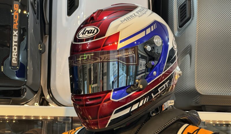 Auto Racing Helmets for sale! | “Wine red x white x blue/silver line”<ARAI Helmet>