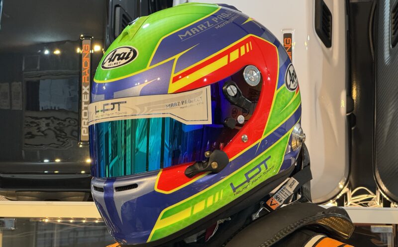 Auto Racing Helmets for sale! | “Fluorescent green x blue x red”<ARAI Helmet>