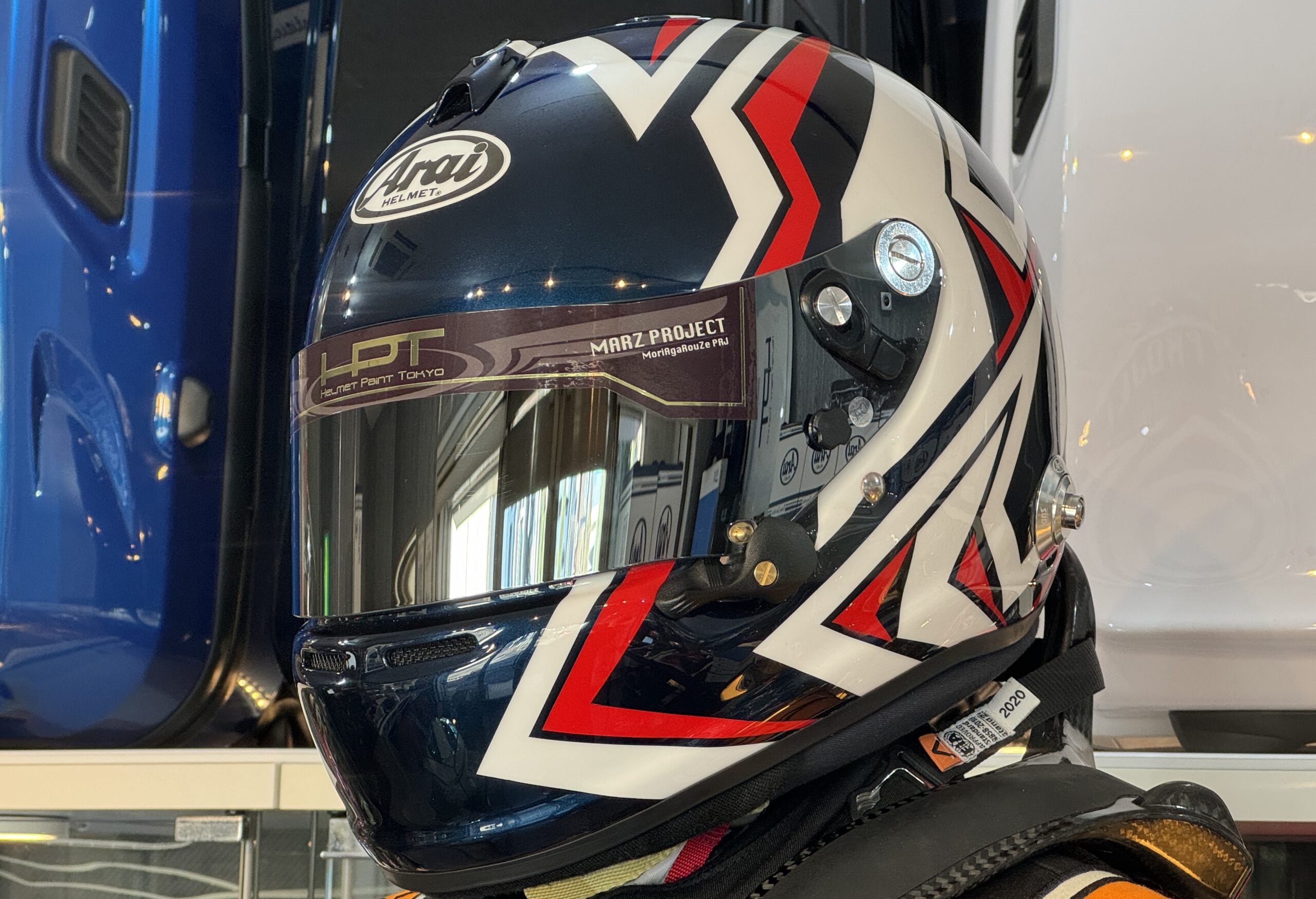 4輪 ヘルメット アライ | ペイント “ダークネイビー×ホワイト×レッド