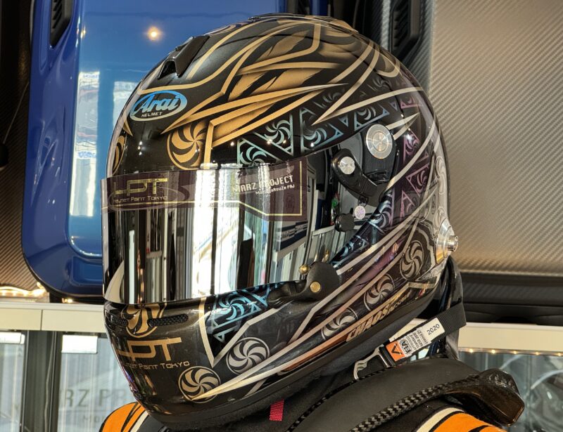 Racing helmet ARAI | Fully painted for sale! “Majora/Metallic/Candy Pink&Blue”