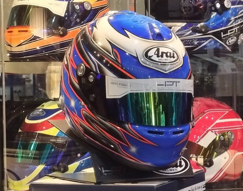 Racing helmet ARAI | Fully painted for sale! “Light blue: black red x ...