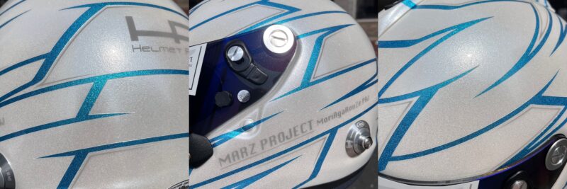 ペイントヘルメット 四輪用 | Araiヘルメット “スノーホワイト×ディープスカイブルー”