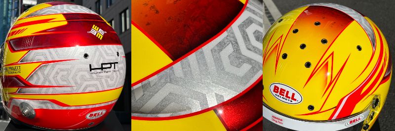 “イエロー×カージナルレッド”BELLヘルメット 4輪用 | オリジナルペイント