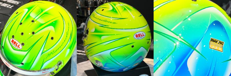 BELLヘルメット 4輪用 | オリジナルペイント “グリーン×ライムイエロー×ブルー”